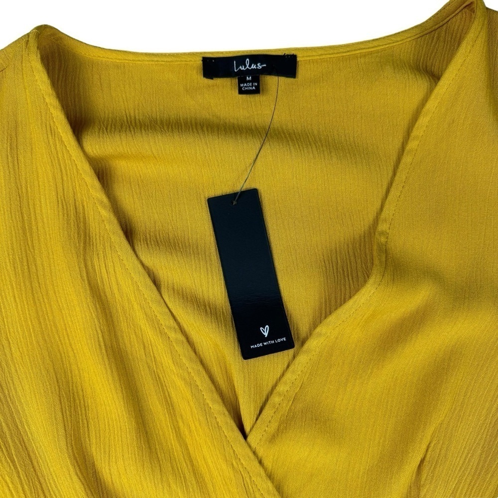 Lulu's Harbor Point Mustard Yellow Wrap Dress - Picture 7 of 8
